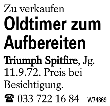 Oldtimer zum Aufbereiten