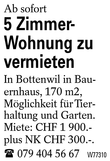 5 Zimmer-Wohnung zu vermieten