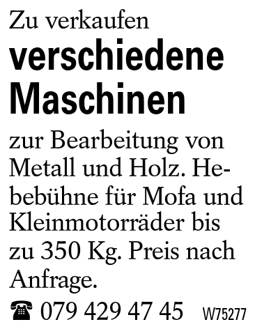 verschiedene Maschinen
