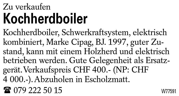 Kochherdboiler