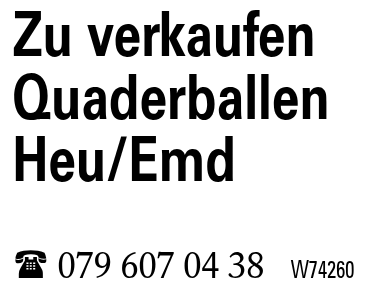 Zu verkaufen Quaderballen Heu/Emd