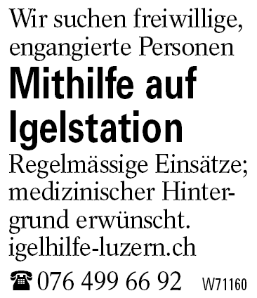 Mithilfe auf Igelstation