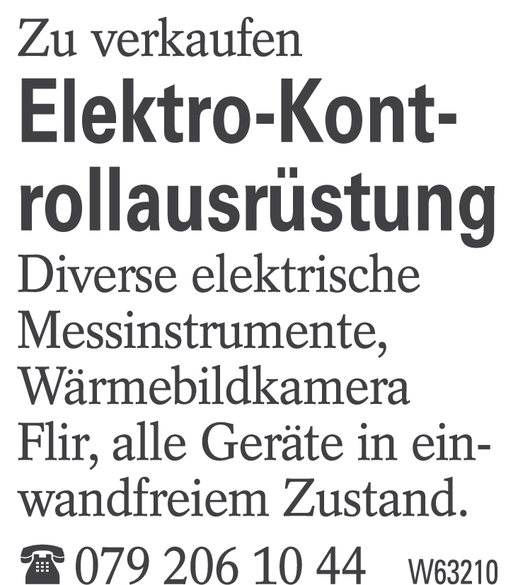 Elektro-Kontrollausrüstung