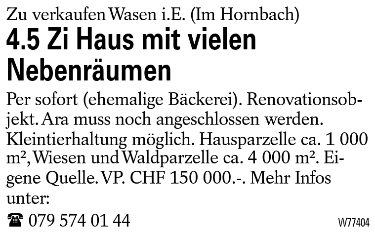 4.5 Zi Haus mit vielen Nebenräumen