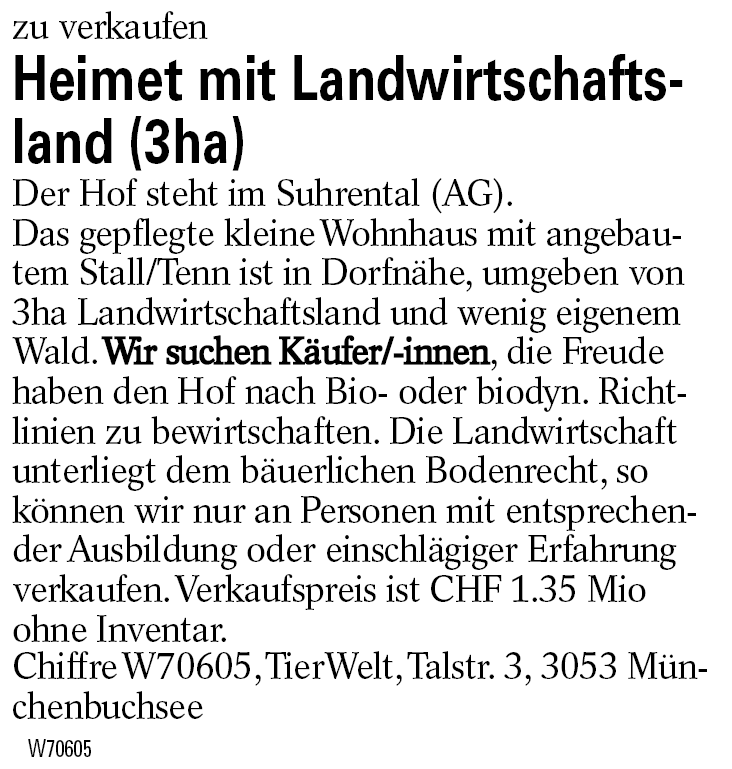 Heimet mit Landwirtschaftsland (3ha)