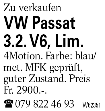 VW Passat 3.2. V6, Lim.