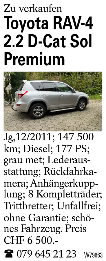 Toyota RAV-4 2.2 D-Cat Sol Premium