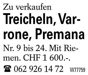 Treicheln, Varrone, Premana
