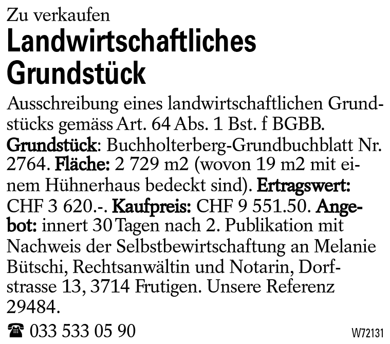 Landwirtschaftliches Grundstück
