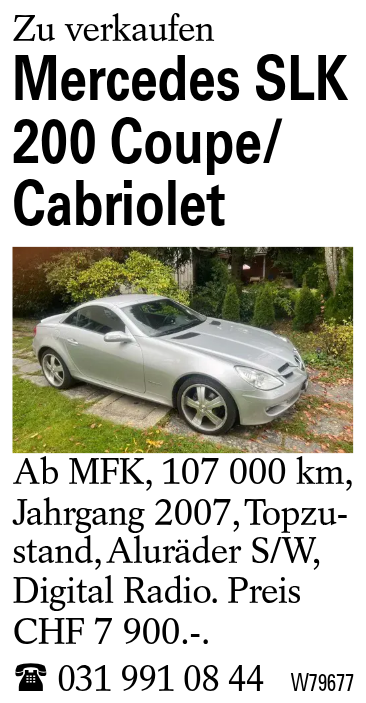 Mercedes SLK 200 Coupe/Cabriolet