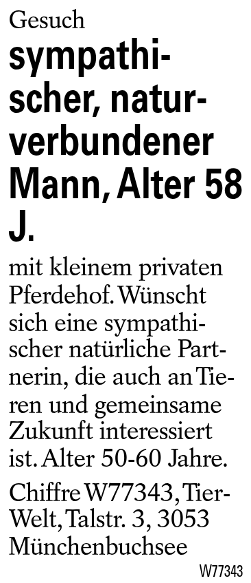sympathischer, naturverbundener Mann, Alter 58 J.