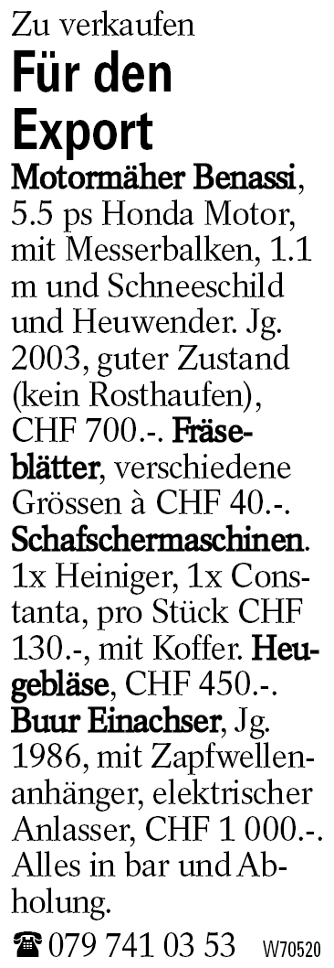 Für den        Export