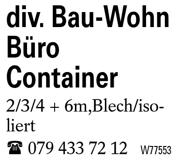 div. Bau-Wohn Büro Container