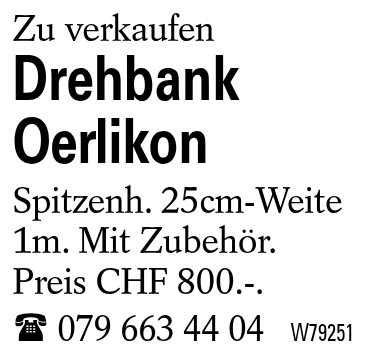 Drehbank Oerlikon
