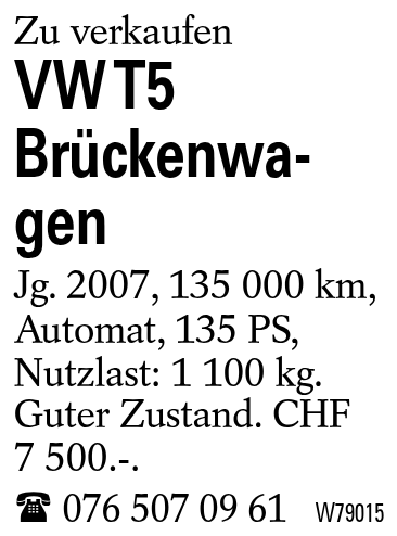 VW T5 Brückenwagen