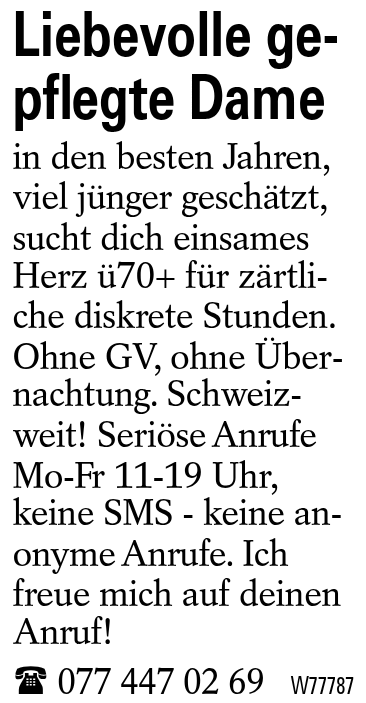 Liebevolle gepflegte Dame