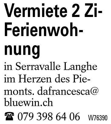 Vermiete 2 Zi- Ferienwohnung