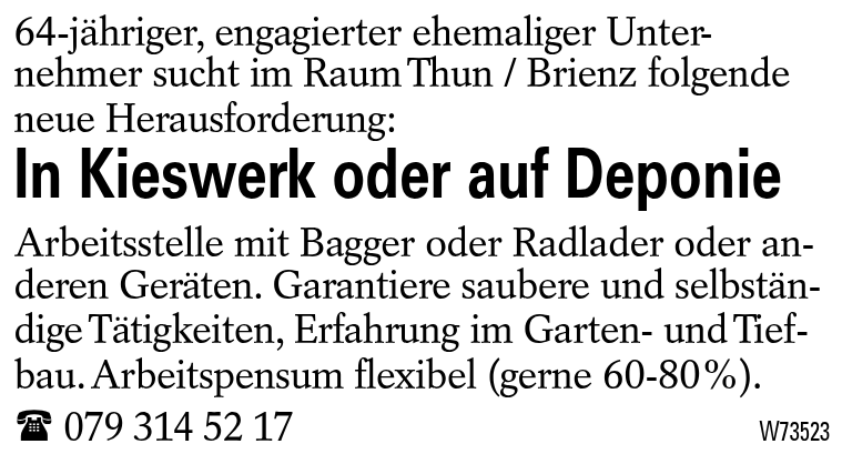 In Kieswerk oder auf Deponie