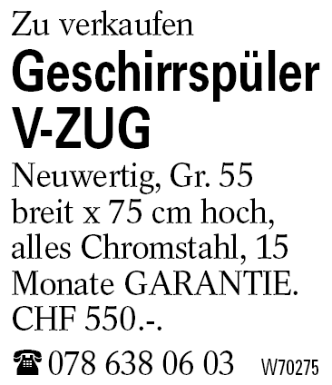 Geschirrspüler V-ZUG