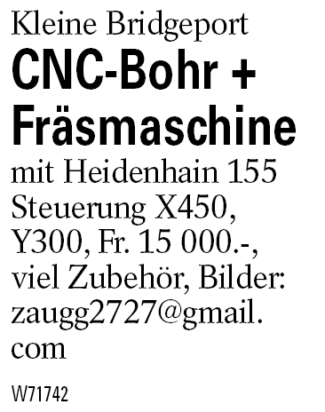 CNC-Bohr + Fräsmaschine