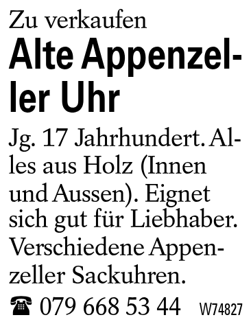 Alte Appenzeller Uhr