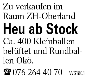 Heu ab Stock