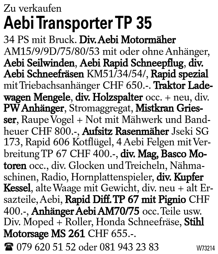 Aebi Transporter TP 35