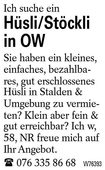 Hüsli/Stöckli  in OW