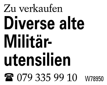 Diverse alte Militär-utensilien