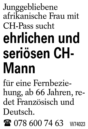 ehrlichen und seriösen CH-Mann