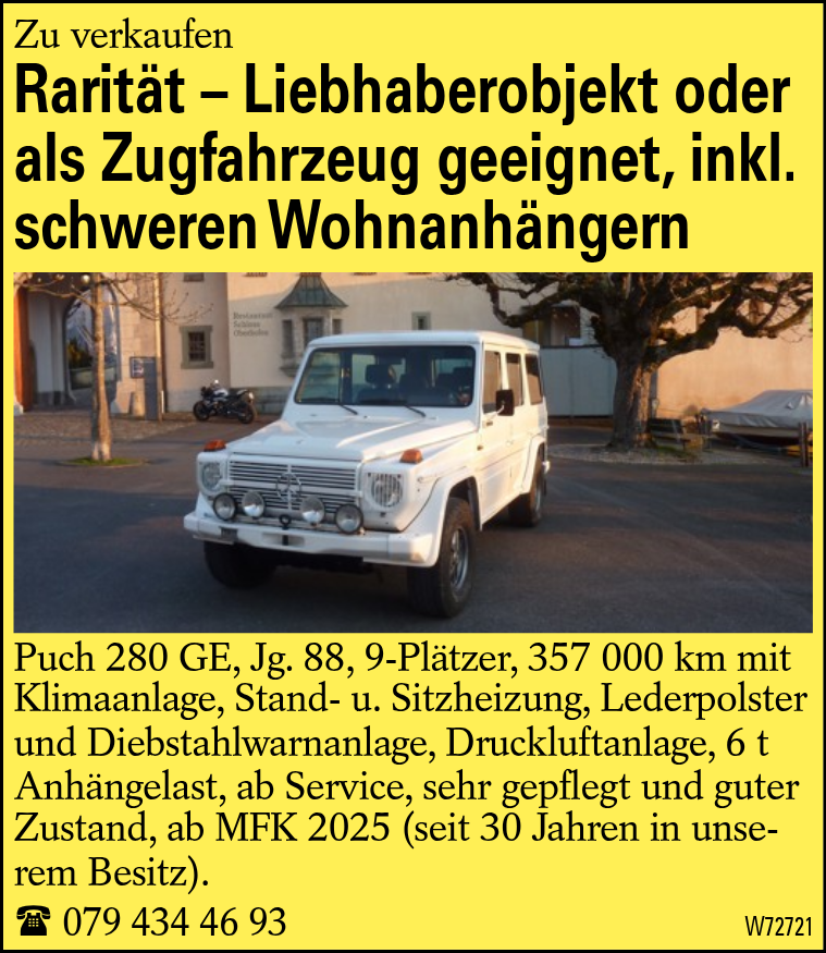 Rarität – Liebhaberobjekt oder als Zugfahrzeug geeignet, inkl. schweren Wohnanhängern