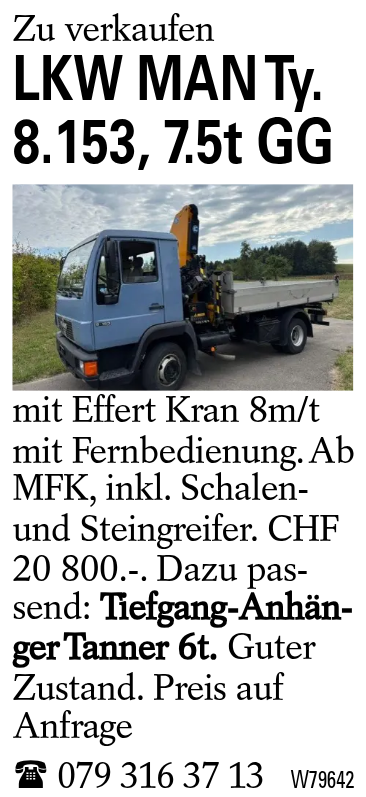 LKW MAN Ty. 8.153, 7.5t GG