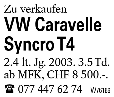 VW Caravelle Syncro T4