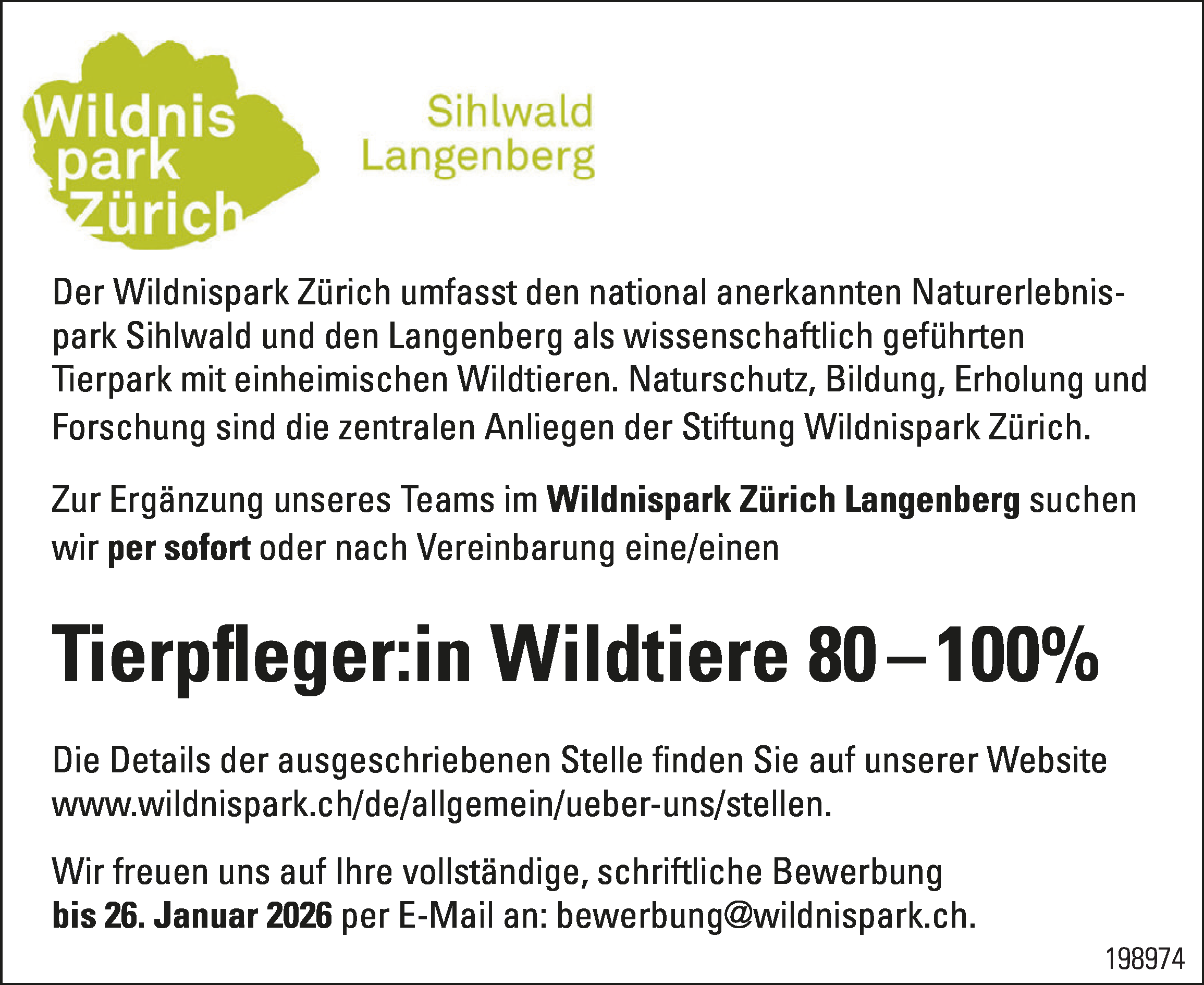 Tierpfleger:in Wildtiere