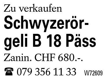 Schwyzerörgeli B 18 Päss