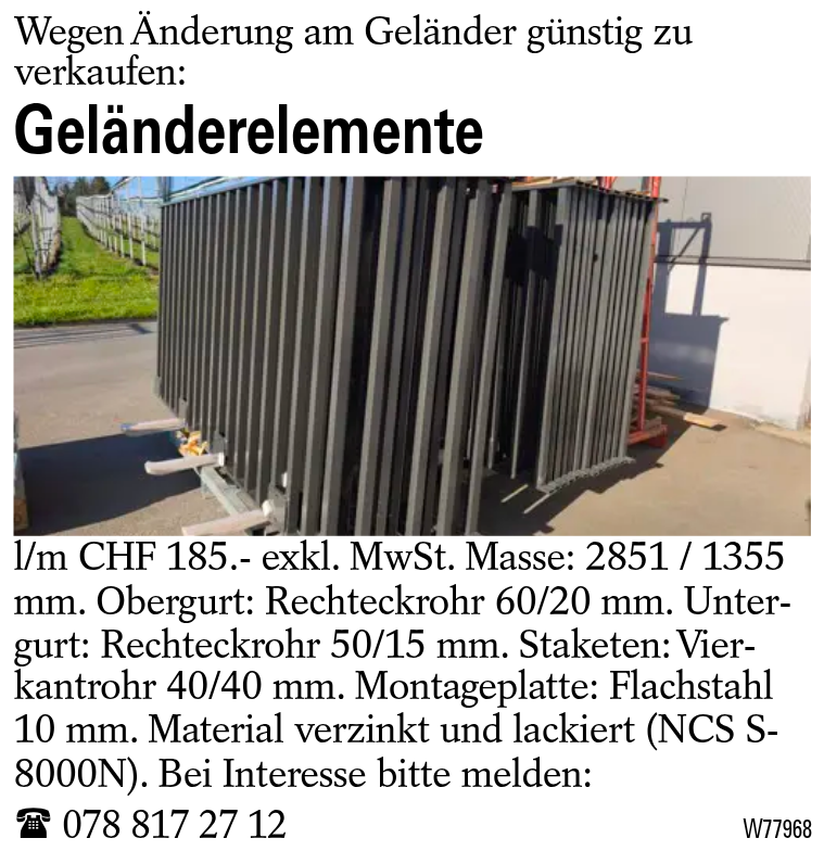 Geländerelemente
