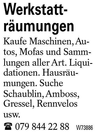 Werkstatt-                räumungen