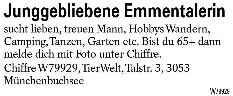 Junggebliebene Emmentalerin