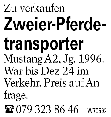 Zweier-Pferdetransporter