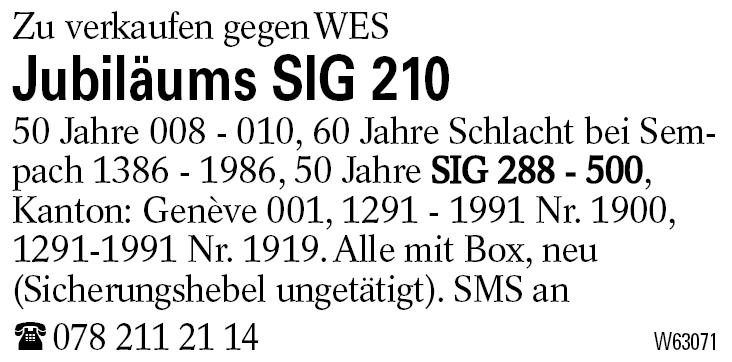 Jubiläums SIG 210