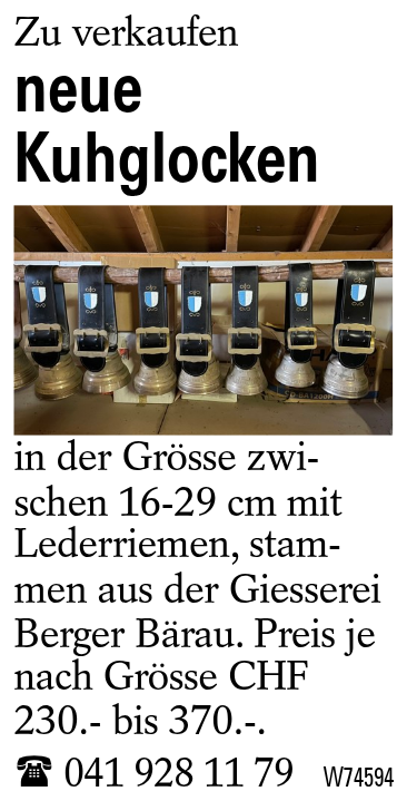 neue Kuhglocken