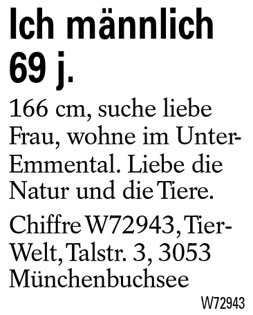 Ich männlich 69 j.