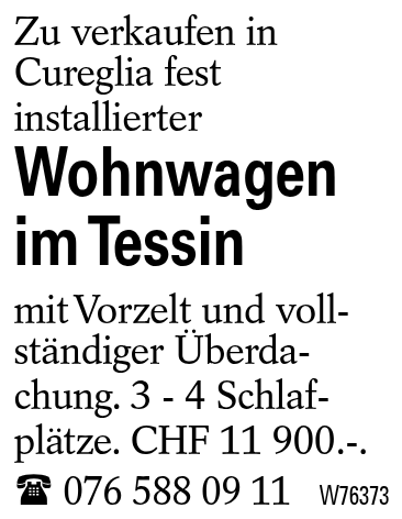 Wohnwagen im Tessin