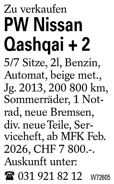 PW Nissan Qashqai + 2