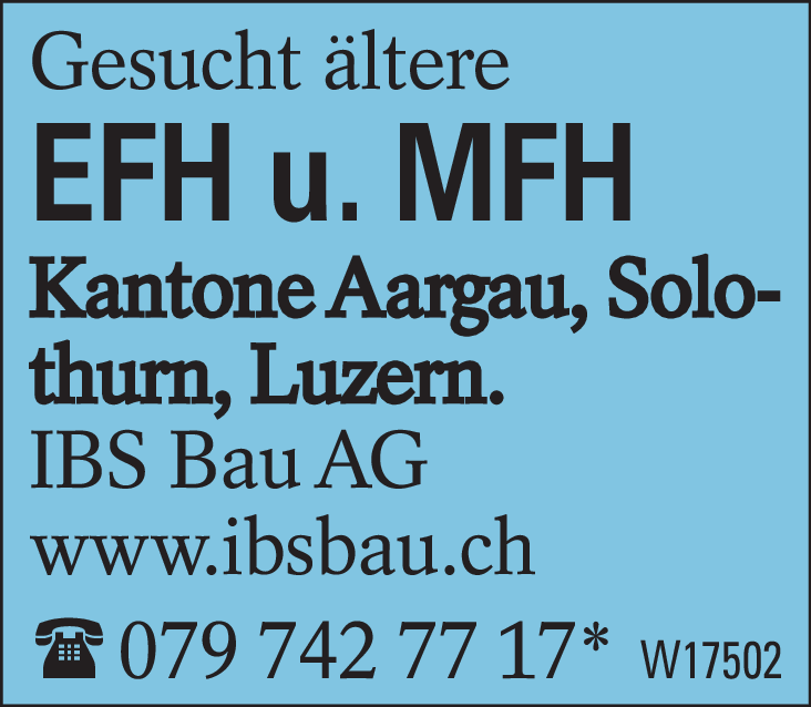 Gesucht ältere EFH u. MFH