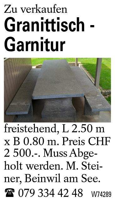 Granittisch - Garnitur