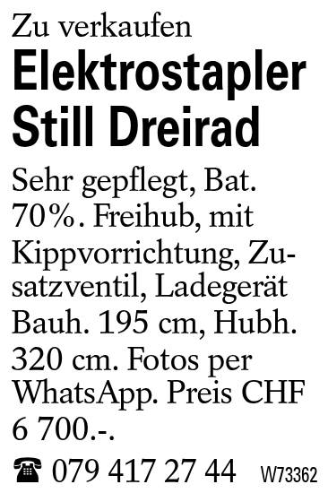 Elektrostapler Still Dreirad