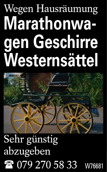 Marathonwagen Geschirre Westernsättel