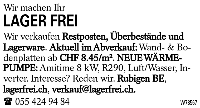 LAGER FREI