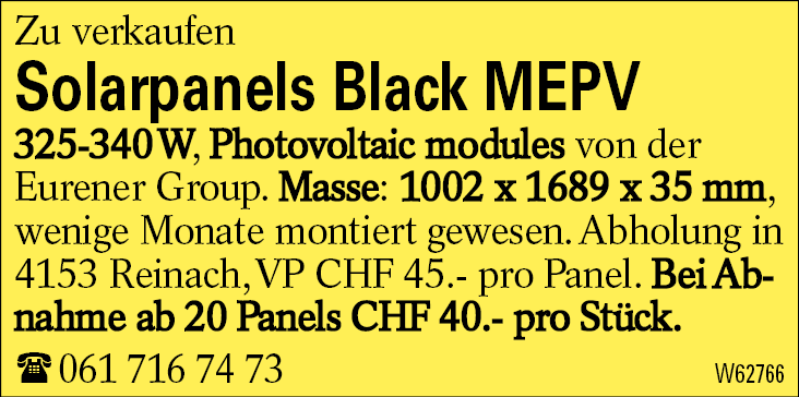 Solarpanels Black MEPV